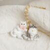 Wholesale Cute Lying Cat Pendant Necklace Copper Electroplated Cartoon Design Jewelry Accessory For Women