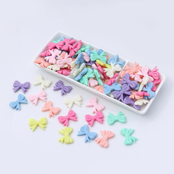 oly-5d2542b8faef93da867188836ae0441d Wholesale Spring Bow Acrylic Loose Beads for Children's DIY Jewelry Making Craft Supply