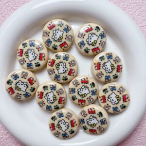 03-beige / Size is about 27mm, hole diameter is about 3mm