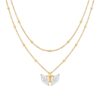 oly-5d54f533bfb733bee1b38aac1a1090f1 Wholesale Modern Double Layer Snake Chain Necklace Square Zircon Water Drop PendantStainless Steel Electroplated Fashion Jewelry Accessory