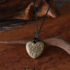 oly-5db143cb921d2203b133ba19a73588ac Wholesale Vintage Chinese Heart Pendant Necklace Antique Gold Zinc Alloy Vine Pattern Wax Rope Collarbone Chain Fashion Jewelry Accessory
