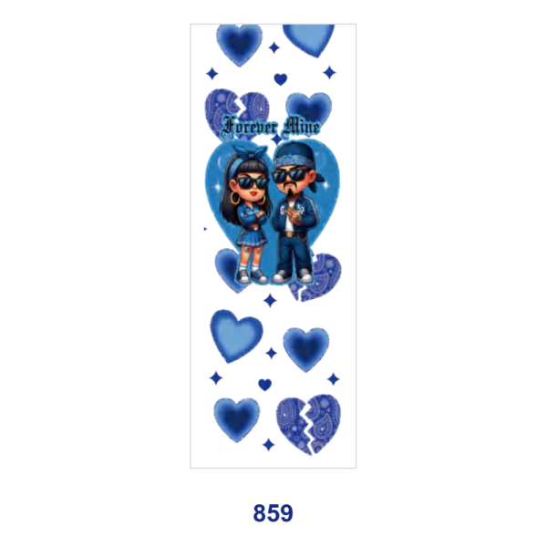 Wholesale 2/8/16pcs Cartoon Couple Portrait Broken Heart & Rose Element Print Pen and Bookmark Stickers UV DTF Wraps OLY Exclusive