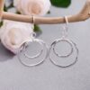 oly-5dc2f4444bf2c78ecbedf3ca83868b9d Wholesale Vintage Double Layer Hammered Round Hoop Pendant Earrings For Women Zinc Alloy Gift And Boutique Resale