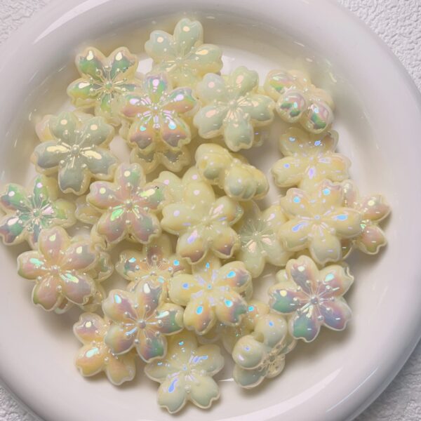 oly-5dcca182ef3c09f3916871432f59e160 Wholesale Cherry Blossom Acrylic Luminous Beads Glitter Orange DIY Charms for KeychainsBag Accessories Jewelry Making Gift & Boutique Resale