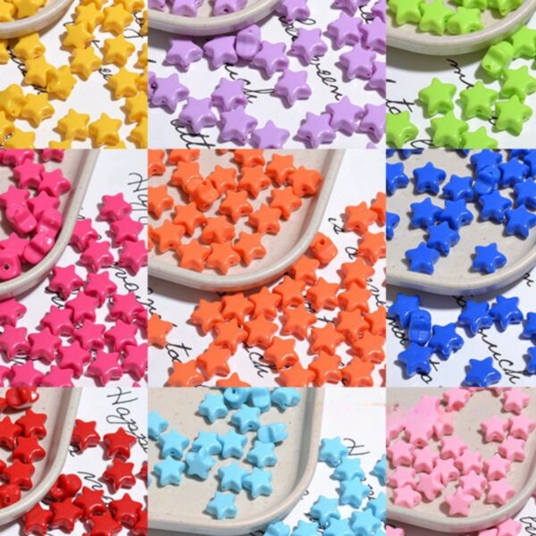 Wholesale Acrylic Star Loose Beads for DIY Phone Charm Keychain Making Trendy Red Jewelry Accessory Gift for Crafters