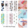 Wholesale 2/8/16pcs Couple Sport Cartoon Bat Wing High Heel Monster Angel Cherry Cute Character Print Pen and Bookmark Stickers UV DTF Wraps OLY Exclusive