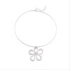 oly-5e938b0c59c0710525020cde1be6af1a Wholesale Retro Geometric Flower Choker Necklace Antique Silver Hollow Circle Design Fashion Decorative Jewelry Boutique Gift