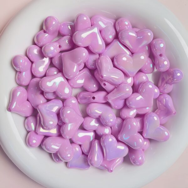 oly-5e9954752fc038889e69373c5bfd2f1a Wholesale Cream Electroplated Heart Acrylic Loose Beads DIY Jewelry Making Boutique Gift Craft Supply