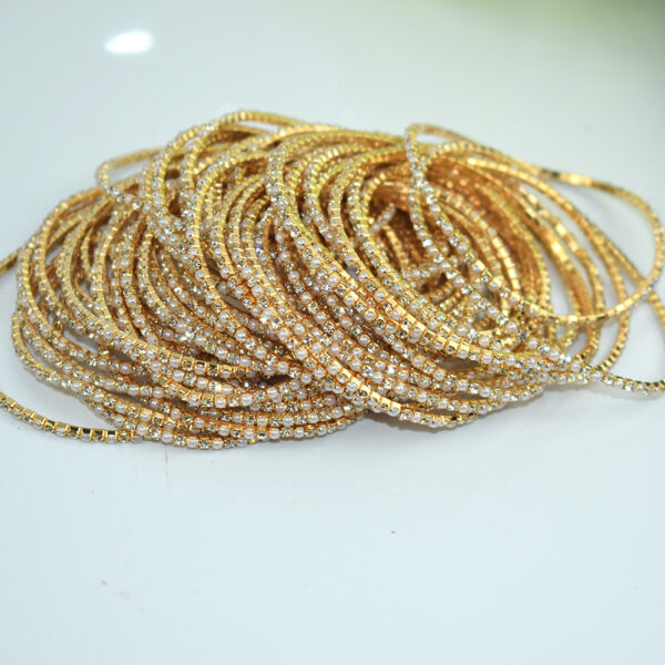 oly-5ea3535dad32894997d5c56dad41ed59 Wholesale 10 Pack Copper Alloy Electroplated Rhinestone Stretch Bracelets For Women Casual Party Jewelry Accessory