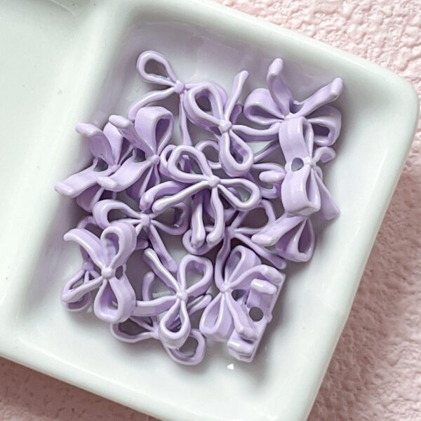 Wholesale Trendy Alloy Bow Tie Beads Light Pink for DIY Phone Charm Keychain Making Fashion Accessory