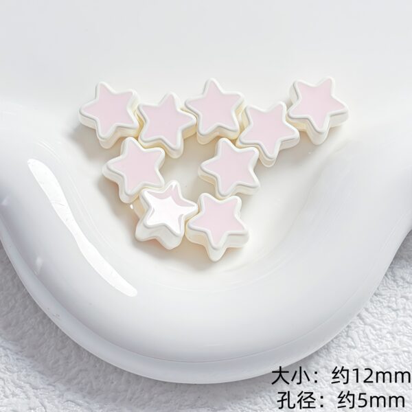 oly-5eba2e07d5051c262ed0d9144250f2c0 Wholesale Acrylic Painted Two Tone Star Loose Beads 12mm Large Hole for DIY Phone Chain and Jewelry Making