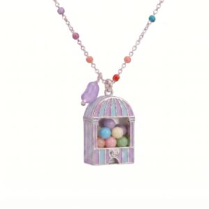 Purple and blue gashapon machine necklace