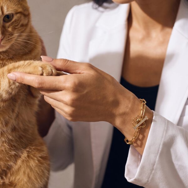 oly-5f0b29dd5dac46caee524f0613634179 Wholesale Paw Print Bone Copper Necklace Electroplated Trendy Jewelry Accessory For Boutique Resale