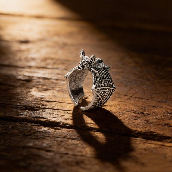 oly-5f21de4e24783d0113330e580b3b9d07 Wholesale Vintage Dark Bat Adjustable Ring Antique Silver Zinc Alloy Unisex Jewelry Accessory Boutique Resale