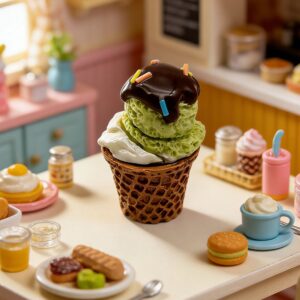Rainbow shaved ice cream - green