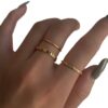 oly-5f6b025f35996c0edcee06d90a96c56d Wholesale Alloy Electroplated Geometric Ring Set Sparkling Couple Rings Fashion Jewelry Accessory Gift