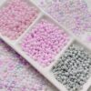 oly-5f823dca7a0043f9671e9ee0d28856d7 Wholesale Cream Iridescent Acrylic Rice Beads 4mm 200pcs for DIY Jewelry Making Fashion Gift