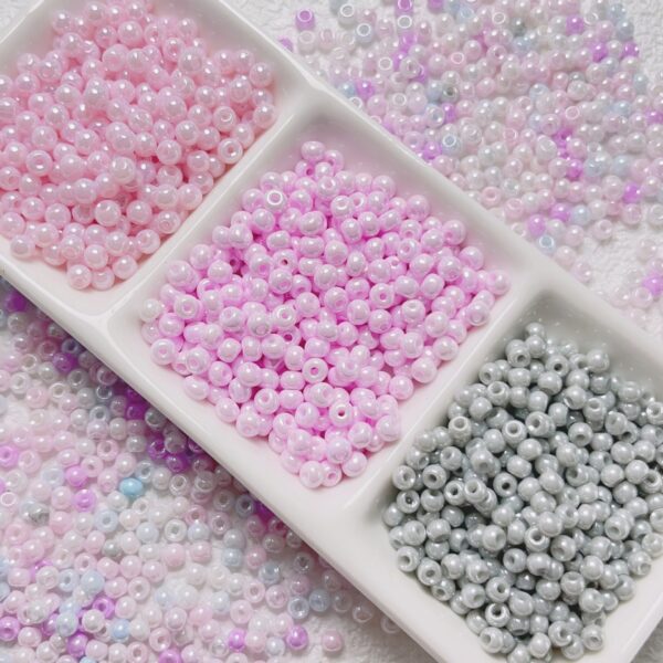 oly-5f823dca7a0043f9671e9ee0d28856d7 Wholesale Cream Iridescent Acrylic Rice Beads 4mm 200pcs for DIY Jewelry Making Fashion Gift