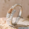 oly-6016d1891260fe9e0ca448a8251f05de Wholesale Retro Bohemian Two Tone Hammered Open Ring For Women Adjustable Zinc Alloy Jewelry Accessory