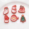 Wholesale Christmas Santa Claus Acrylic Dripping Oil Loose Beads for DIY Bracelet Necklace Phone Chain Jewelry Making Gift