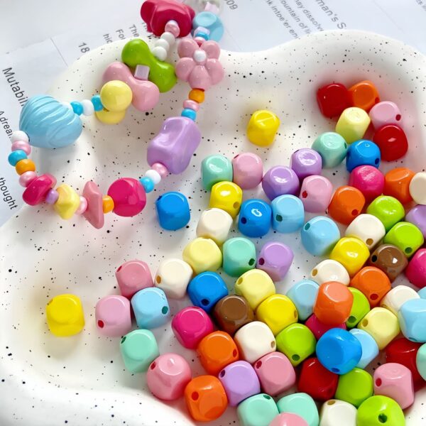 oly-604d1866a2132dd0735cc828371bad40 Wholesale 8mm Macaron Baked Paint Acrylic Square Cut Loose Beads for DIY Phone Charm Jewelry Making