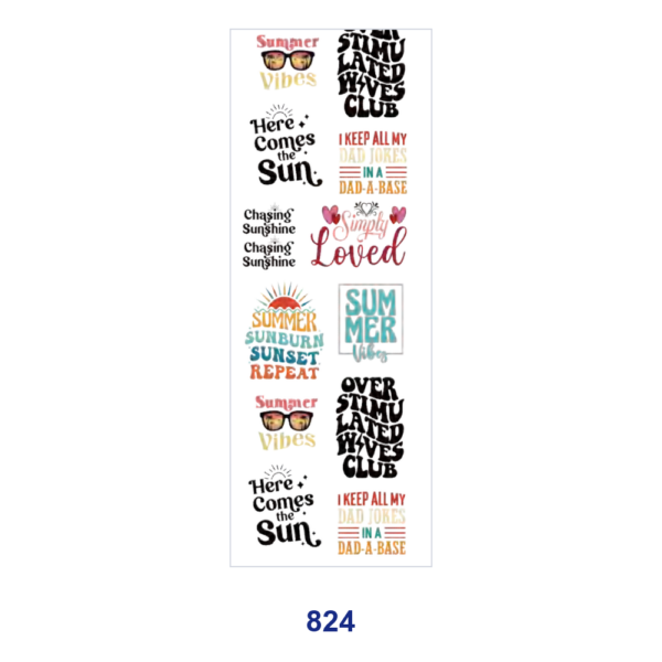 Wholesale 2/8/16pcs Sweet Dessert Fruit Heart & Holiday Text Print Pen and Bookmark Stickers UV DTF Wraps OLY Exclusive