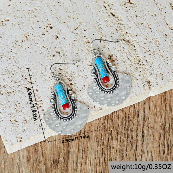 Wholesale Retro Turquoise Drop Earrings For Women Alloy Geometric Jewelry Trendy Boutique Resale Gift