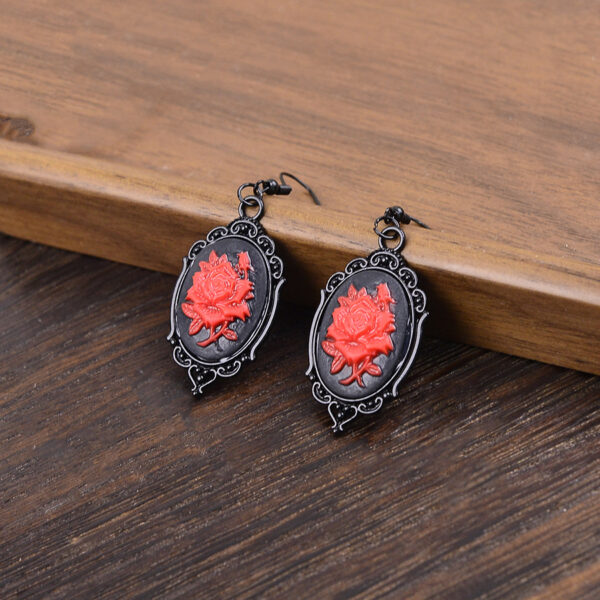 Wholesale Zinc Alloy Gothic Style Red Earrings And Necklace Set Fashion Jewelry For Women Party Wear