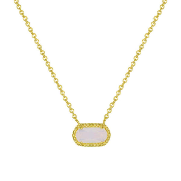 oly-6102a7595885f383e8c0e9ff7770a222 Wholesale Chic Emerald Green Zircon Collarbone Necklace Oval Pendant Copper Gift Jewelry