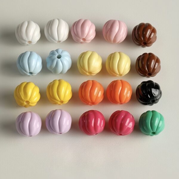 Wholesale Trendy Red Acrylic Pumpkin Beads for DIY Jewelry Phone Charm Keychain Accessory