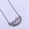 oly-621d4dd193ea30a2430c8b9fa2d30069 Wholesale Irregular Mountain Pendant Necklace Antique Silver Geometric Semi Circle Jewelry Gift