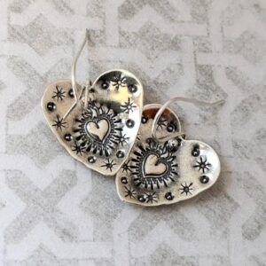 Wholesale Vintage Bohemian Heart Pendant Earrings For Women Silver Alloy Fashion Jewelry Accessory