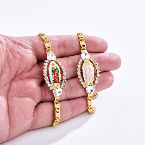 oly-623ae399cd05cd2fc79835353c0ee2dc Wholesale Religious Hip Hop St Jude Virgin Mary Bracelet Electroplated Metal With Red Accent Fashion Jewelry Accessory For Gift Boutique Resale