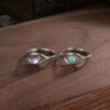 Wholesale Evil Eye Opal Ring Electroplating Copper Adjustable Women S Boutique Resale Jewelry Accessory