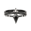 Wholesale Electroplated Black Alloy 2 Piece Ring Set For Women Fashion Jewelry Gift