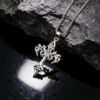 oly-62b3931b532a2327342d11ce1738fa05 Wholesale Punk Flame Cross Pendant Necklace For Men Antique Silver Layering Jewelry Gift