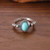 Wholesale Vintage Bohemian Turquoise Ring Set Zinc Alloy Flower Design Women S Jewelry Accessory Three Piece Set For Gift Resale