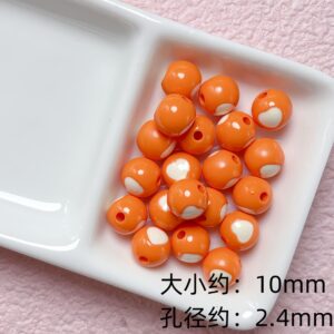 08-orange / Size is about 10mm, hole diameter is about 2.4mm