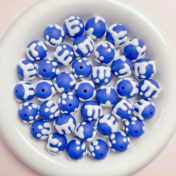 Wholesale Hand-Painted Acrylic Loose Beads Cream Candy Style Sapphire Blue for DIY Jewelry Making Craft Supply