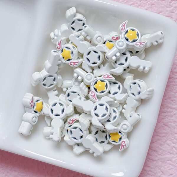 Wholesale Fairy Wand Moon Star Alloy DIY Beads, Fashion Accessory for Phone Chain Bag Charm, Gift for Jewelry Making