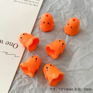 05-orange / The size is about 15*16mm, the hole diameter is about 2mm (sold by piece)