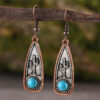 oly-6378496aa3a76cf7e2eea38dce50c935 Wholesale Chic Bohemian Cactus Turquoise Necklace And Earrings Set Electroplated Zinc Alloy Boutique Resale Fashion Accessory