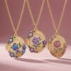 oly-637fe8dcae3d8aeca5ac783c0111f9dd Wholesale Chic Blue Flower Photo Locket Necklace Copper Open Close Pendant With And Iris Print Fashion Jewelry Accessory