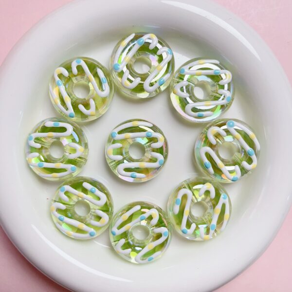 oly-63b83d270244d71db320a59c4a4aafa9 Wholesale Acrylic Hand Painted Donut Beads for DIY Phone Charms Keychains Craft Supply Trendy Gift