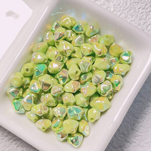 Wholesale Starfruit Acrylic Loose Beads, Yellow UV Electroplated Straight Hole, DIY Phone Charm Craft Supply