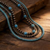 oly-63eca9b77a1869f84127885787688af6 Wholesale Turquoise Electroplated Zinc Alloy 3 Piece Layering Necklace Set Vintage Chic Jewelry For Women Gift