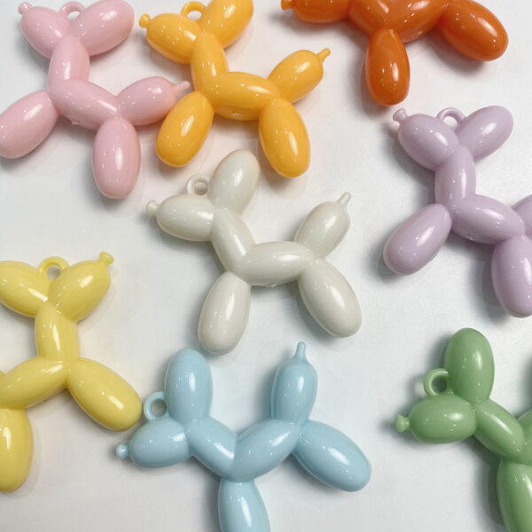 Wholesale Acrylic Balloon Dog Loose Beads DIY Keychain Charms for Necklace Backpack Pendant Fashion Jewelry Accessory