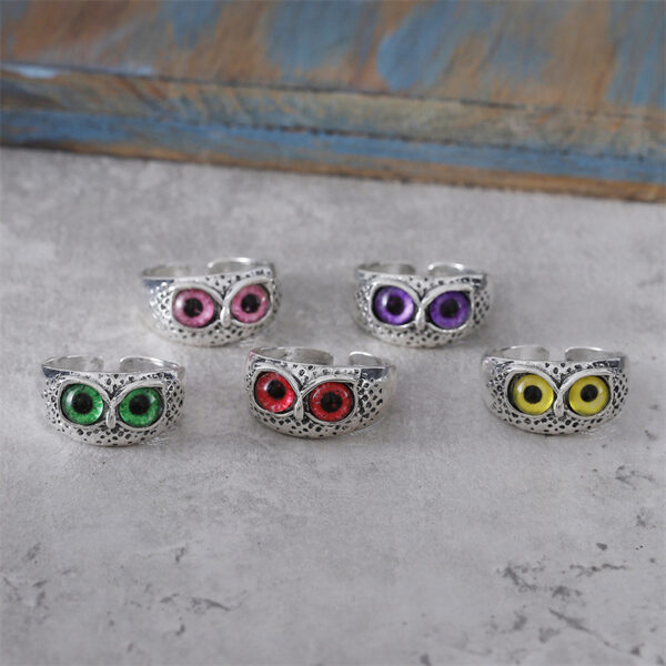 oly-640dddc1e3f97e5f3021d05b776481f7 Wholesale Retro Eagle Open Adjustable Ring Orange Red Zinc Alloy Electroplated Jewelry Accessory For Everyday Gift