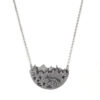 Wholesale Forest Landscape Fox Pendant Necklace Geometric Semicircle Design Antique Silver Zinc Alloy Trendy Jewelry For Women