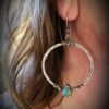 oly-641683950d8368345e1cc199d5d22668 Wholesale Silver Plated Turquoise Hoop Earrings Vintage Handmade Creative For Women Everyday Wear